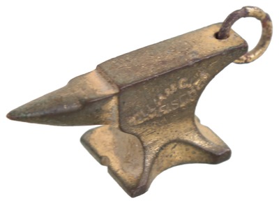 William G. Fischer, Cincinnati, Ohio: Promotional Brass Keychain Anvil