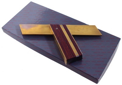 Bridge City Tool Company, Portland, Oregon, No. MS-3: Rosewood & Brass Miter Try Square
