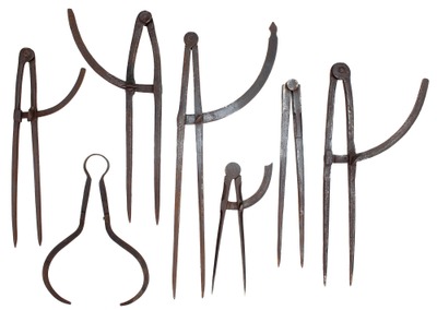Assorted Makers: Lot Of Early Hand Forged Calipersividers