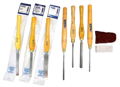Assorted Makers: Set Of Seven Unused Lathehisels & Gouges