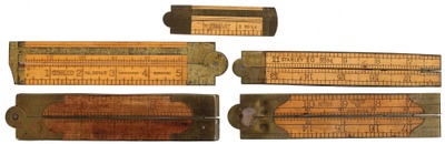 Assorted Makers: Lot Of Five Clean Folding Rules
