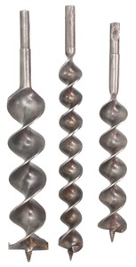Unmarked: Three Boring Machine Auger Bits