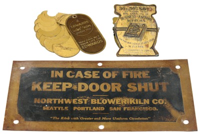 Assorted Makers: Three Brass Advertis Promotional Items