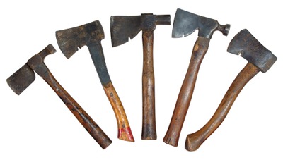 Assorted Makers: Lot Of Five Spec. Purp. Hatchets