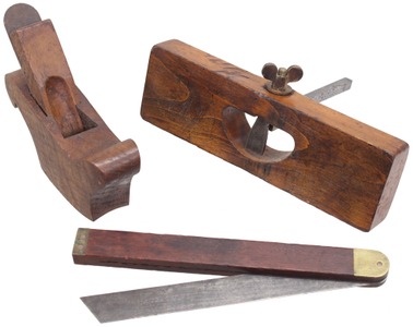 Assorted Makers: Three Brass Appt. Woodworking Tools