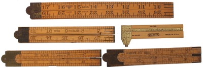 Stanley Rule & Level: Five Extra Clean B'wood Folding Rules
