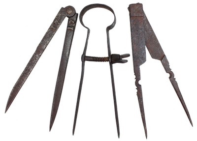Unmarked: Three Pairs Of Early Dividers