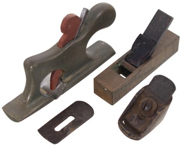 Unmarked: Three Solid Brass Violin Mkrs. Planes
