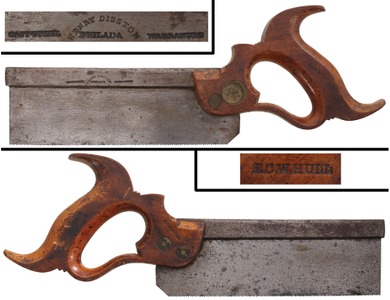 Henry Disston, Philadelphia, Pennsylvania: Early 8" Blade Dovetail Saw