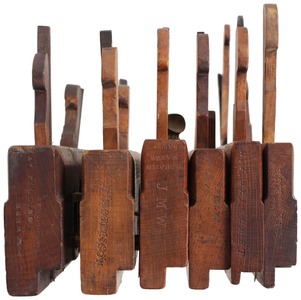 Assorted Makers: Stepped Set Of Six Dado Molding Planes