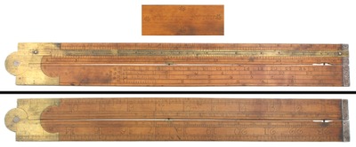 J. Watts, Boston, Massachusetts: Rare Two-Fold Folding Rule