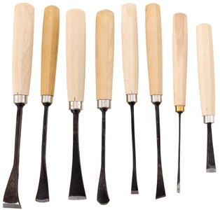 Assorted Makers: Set Of Eight Unused Carving Tools