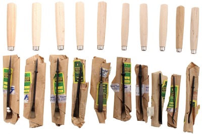 Henry Taylor, Acorn Works, Sheffield, England: Ten Unused Unhafted Carving Tools