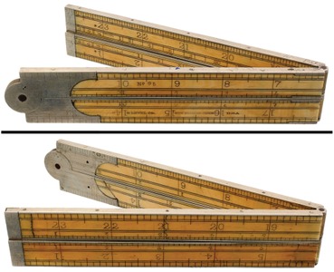 Stanley Tools, No. 95: Fully Ger. Silver Bound Arch Jt. Folding Rule