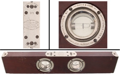 Davis & Cook, Watertown, New York, No. 10: 16" Mahogany Plumb & Level