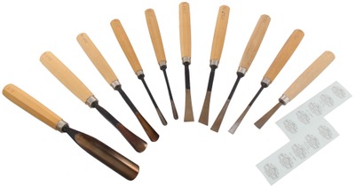 Henry Taylor, Acorn Works, Sheffield, England: Wkg. Set Of Ten Unused Carving Tool