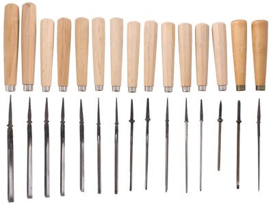 Henry Taylor, Acorn Works, Sheffield, England: Lot Of 15 Unhafted Carving Tools
