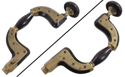 Fenton & Marsden, Bridge Street Works, Sheffield, England: Rare Ebony Infill Brass Framed Brace