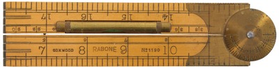 John Rabone & Sons, Birmingham, England, No. 1190: Protractor Comb. Folding Rule