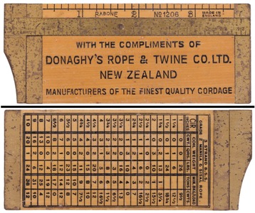 Donaghy's Rope & Twine Company, Dunedin, New Zealand: Unused Advertising Cordage Rule