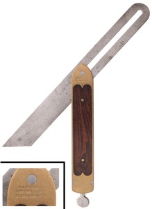 St. Johnsbury Tool Company, St. Johnsbury, Vermont: Rare Nine-Inch Brass R'wood Bevel