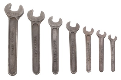 Rolls Royce Motor Cars, Ltd., London, England: Set Of Seven Clean Open End Wrenches
