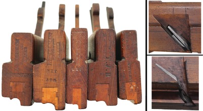 J.R. Tolman, Hanover, Massachusetts: Stepped Set Of Five Bead Molding Planes