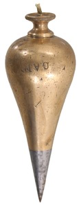 A.L. Thompson, Mfr., Lowell, Massachusetts: Early Brass Plumb Bob
