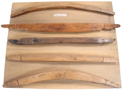 Unmarked: Display Of Five Wooden Gambrels