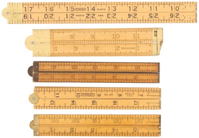 Stanley Rule & Level: Five Extra Clean B'wood Folding Rules