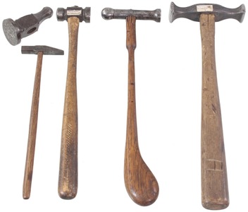 Assorted Makers: Five Small Metal Working Hammers