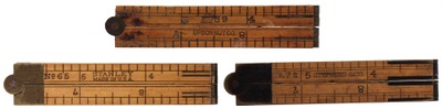 Assorted Makers: Three One-Foot, 4-Fo Folding Rules