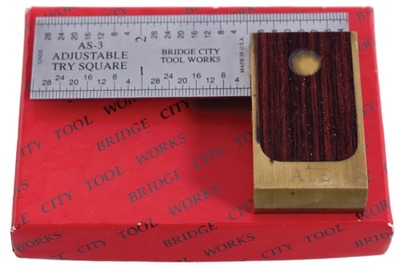 Bridge City Tool Company, Portland, Oregon, No. AS-3 RW: Extra Clean 3" Adj. Try Square