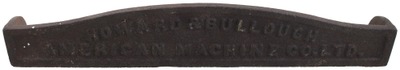 Howard & Bullough/American Machine Company, Ltd., No. E987: Early Cast Iron Machine Sign