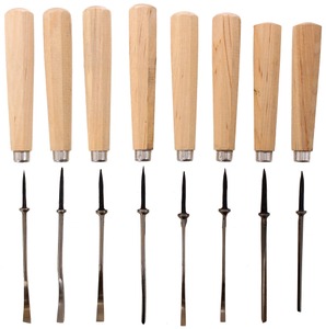 Henry Taylor, Acorn Works, Sheffield, England: Lot Of Eight Unhafte Carving Tools