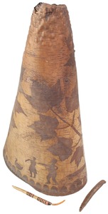 Unmarked: Early Birch Bark Moose Call