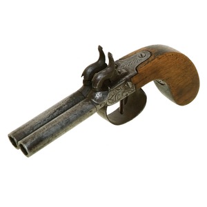 Unmarked: Early Double Barrel Perc. Cap Pistol
