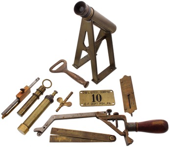 Assorted Makers: Lot Of Brass Appointed Tools