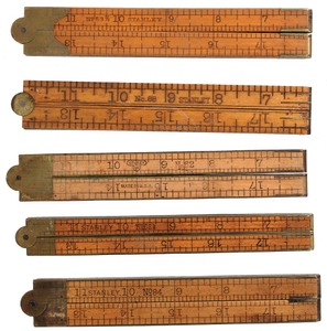 Stanley Rule & Level: Five Clean Boxwood Folding Rules