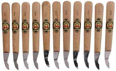 Two Cherries, Remscheid, Germany: Set Of 11 Unused Chip Carving Tools