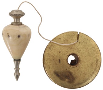 Unmarked: Diminutve Brass & Bone Plumb Bob