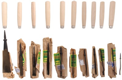 Henry Taylor, Acorn Works, Sheffield, England: Ten Unused Unhafted Carving Tools