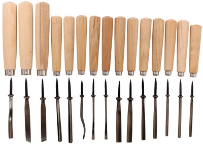 Henry Taylor, Acorn Works, Sheffield, England: Lot Of 15 Unhafted Carving Tools