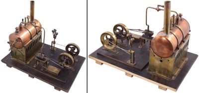 Unmarked: Fancy 19th C. Type Brass Steam Engine