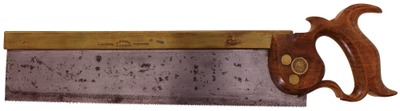 J. Flint, Rochester, New York: Early 14" Brass Back Tenon Saw