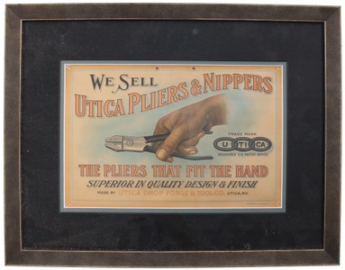 Utica Drop Forge & Tool Company: Pliers & Nippers Advertising Sign