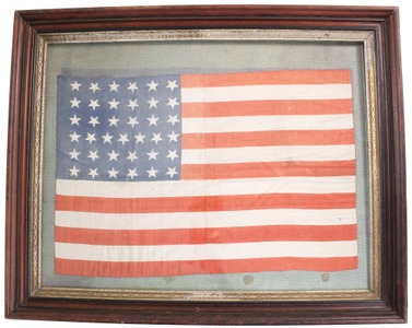 Unmarked: Rare 37 Star U.S. Flag
