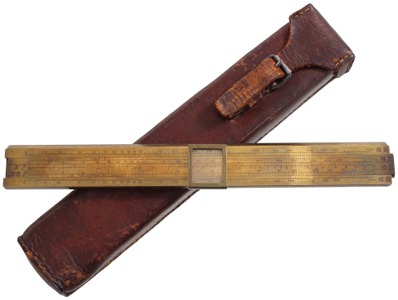 Unmarked: Unus. Japanese Solid Brass Slide Rule