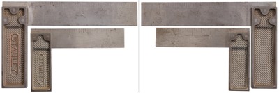 Stanley Rule & Level, No. 12: Two Cast Iron Nickel Plated Try Squares