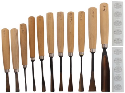 Henry Taylor, Acorn Works, Sheffield, England: Wkg. Set Of 11 Unused Carving Tool